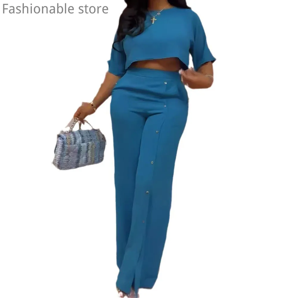 Женский Повседневный однотонный топ с круглым вырезом и рукавами летучая мышь