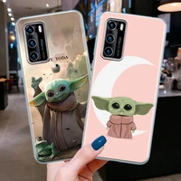 mandalorian lovely baby yoda clear silicone phone case for huawei p30 p40 p20 lite p50 pro 5g p smart z 2019 soft tpu back cover
