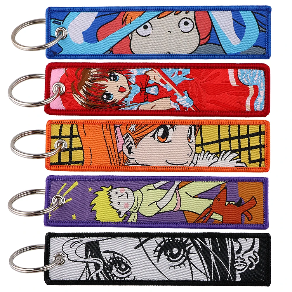 

Anime NANA Oosaki Nana Embroidered Keys Tag Anime Jet Tag Keychains for Cars Backpack Fashion Key Ring Gifts Accessories