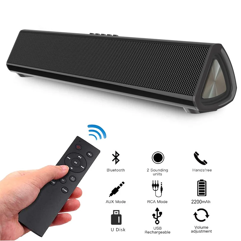 

50w High Power Tv Sound Bar Wireless Bluetooth Speaker Subwoofer 360 Stereo Computer Speakers With Remote Control Contrl