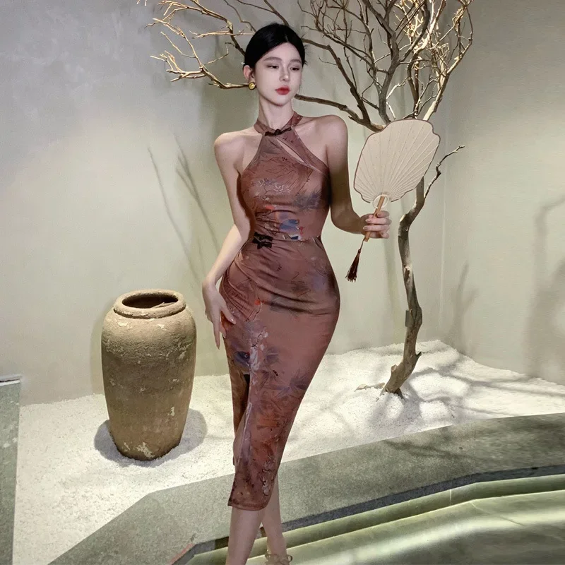 Летняя женская одежда новое платье в китайском стиле элитное с национальным