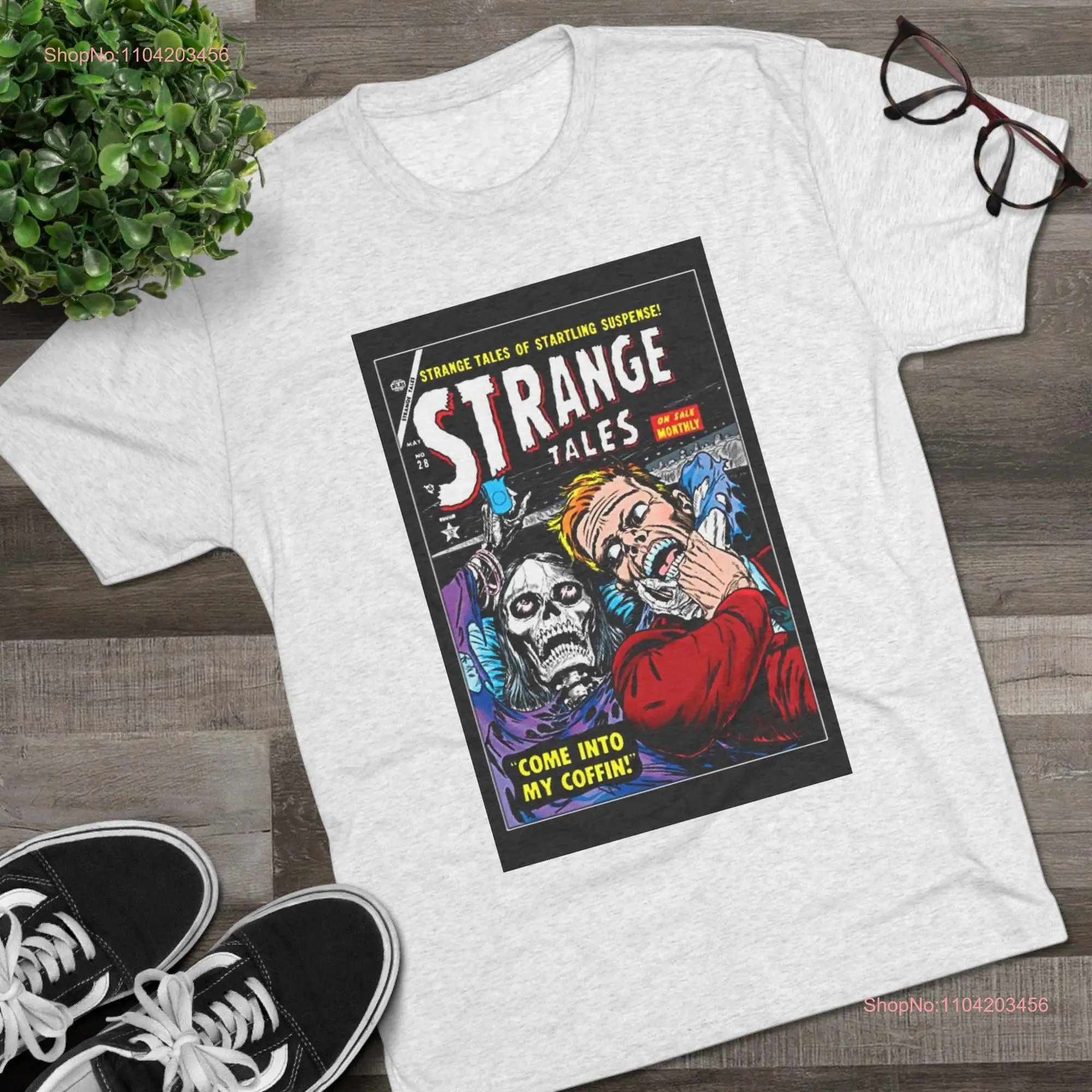 Strange Tales 28 классическая футболка с изображением комиксов ужасов на Хэллоуин Tri Blend