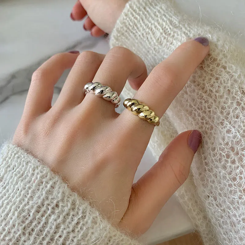 

CDJAIME 925 Sterling Silver Rings For Women 2022 Trendy Screw Thread Design Adjustable Ring Fine Jewelry Gifts Accessories