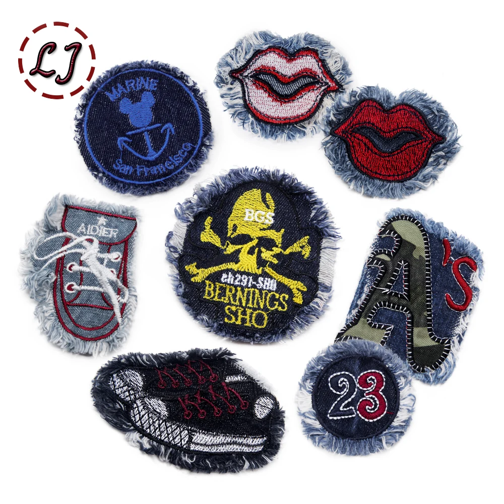 Новинка изящные джинсы вышитые нашивки для одежды Пришивные Аппликации наклейки