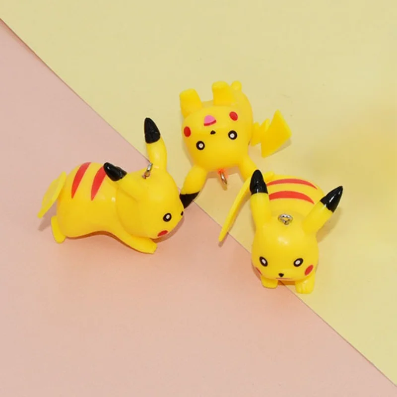 

10PCS Pokémon Pikachu Cartoon Character Resin Simulation Doll DIY Jewelry Accessories Bag Key Chain Pendant Handmade Material