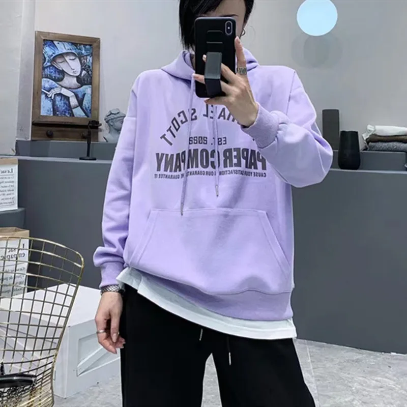 

Women's Loose Basic Hooded Sweatshirt Coats 2022 Vintage Plus Size Character Printing Cotton Athletic Hoodies Outerwear