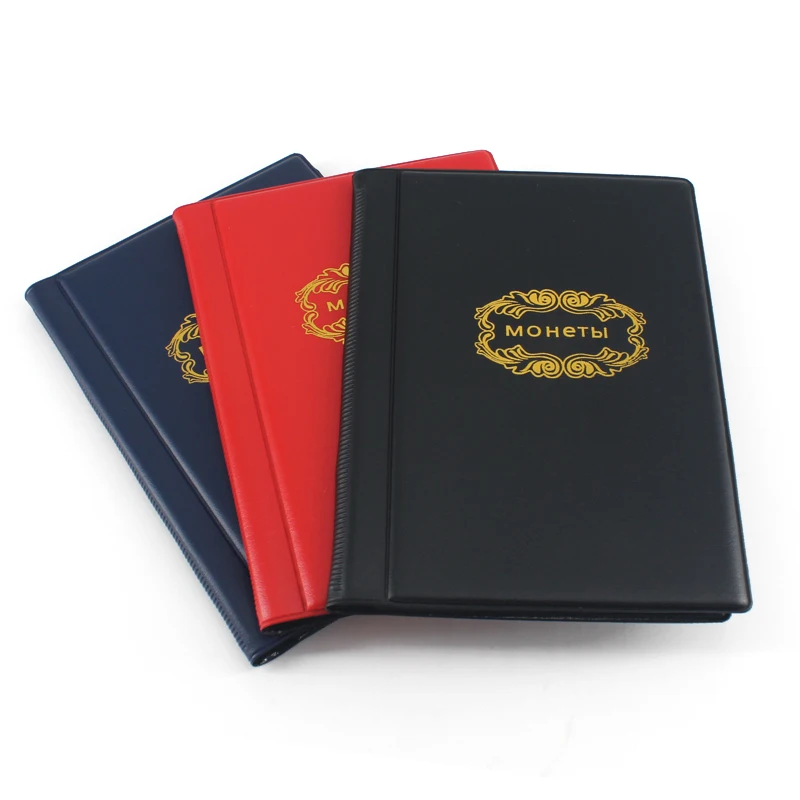

Mini Russian Coin Album 10 Pages 120 Units Pocket Coin Collection Book Coin Protection Album Red Black Blue 3 Colors