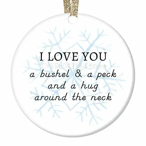 

Christmas Ornament Ceramic Keepsake Parents Son Daughter Mom Dad Love Hugs & Kisses Lovely Snowflake Special Child Adopted