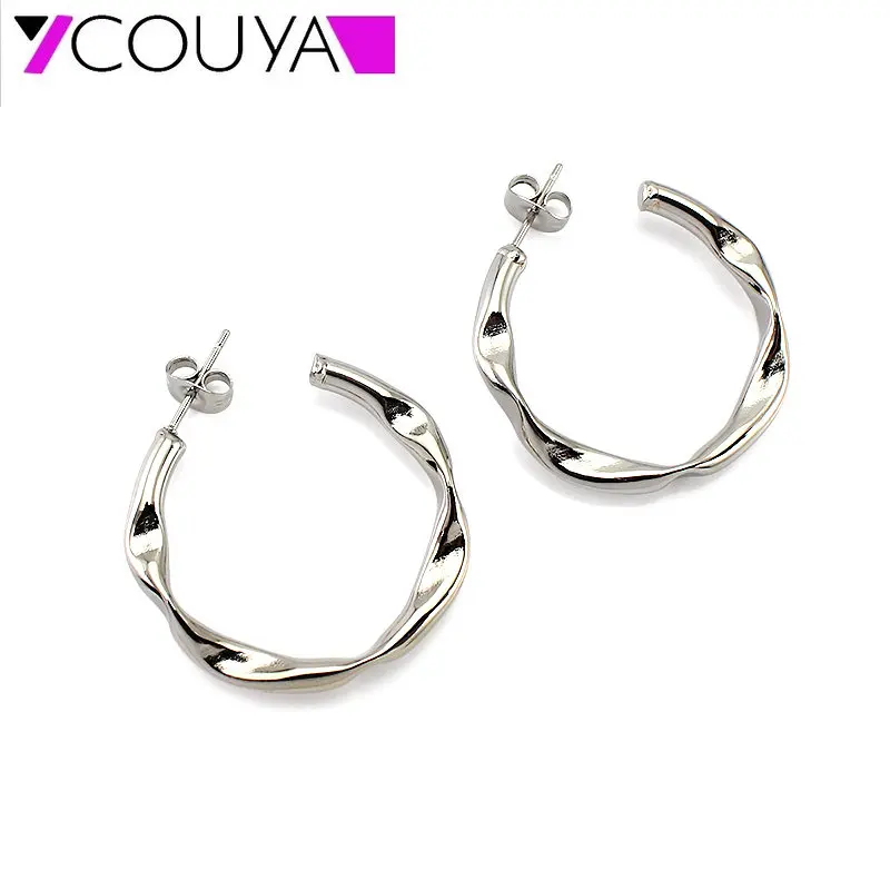 Великолепные модные сверкающие серебряные серьги, ювелирные изделия, многоугольные большие серьги-кольца, аксессуары для женщин, серьги для помолвки и свадьбы