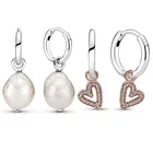 Женские серьги из серебра 925 пробы, с искусственным жемчугом