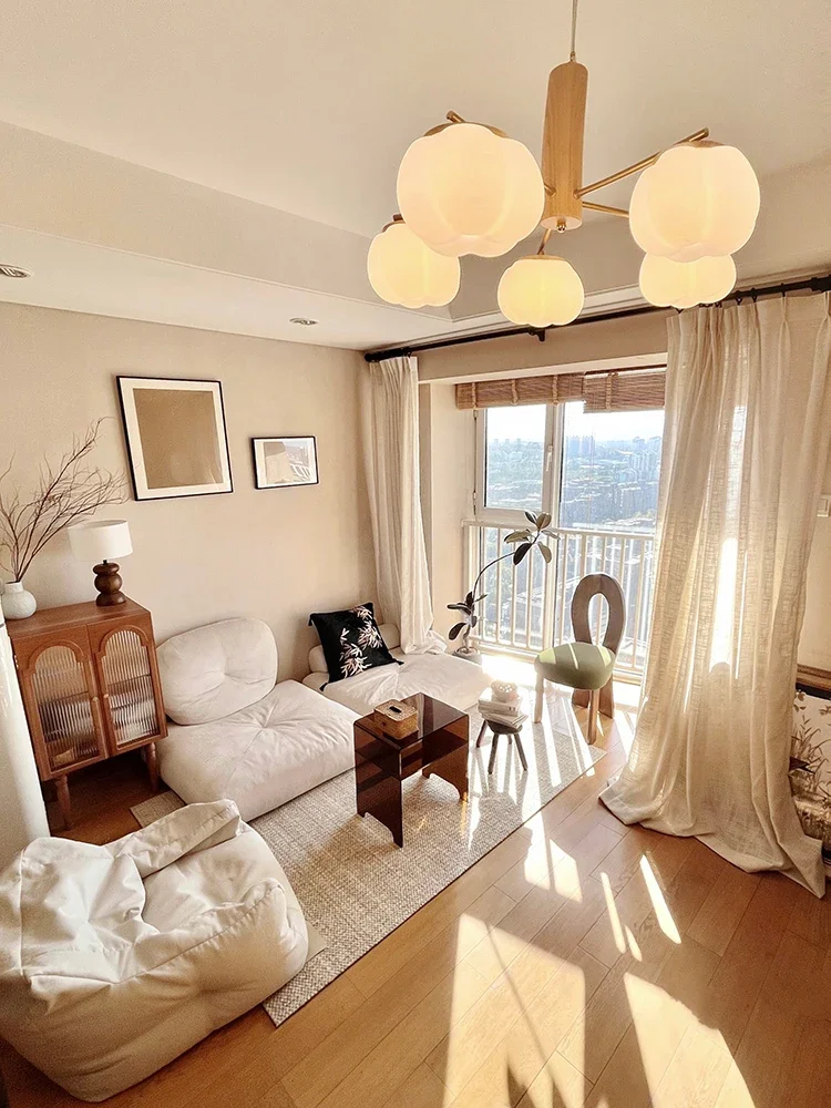 Люстра Lujia Liangpin хлопковая кремовый бревен ветровой кампин Современная