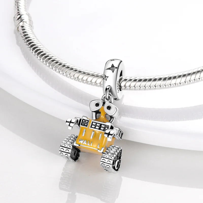 

Fits Original Pandora Bracelets 925 Sterling Silver Cartoon walli Robot Charms Beads Women 925 Silver Pendant Diy Jewelry 2021