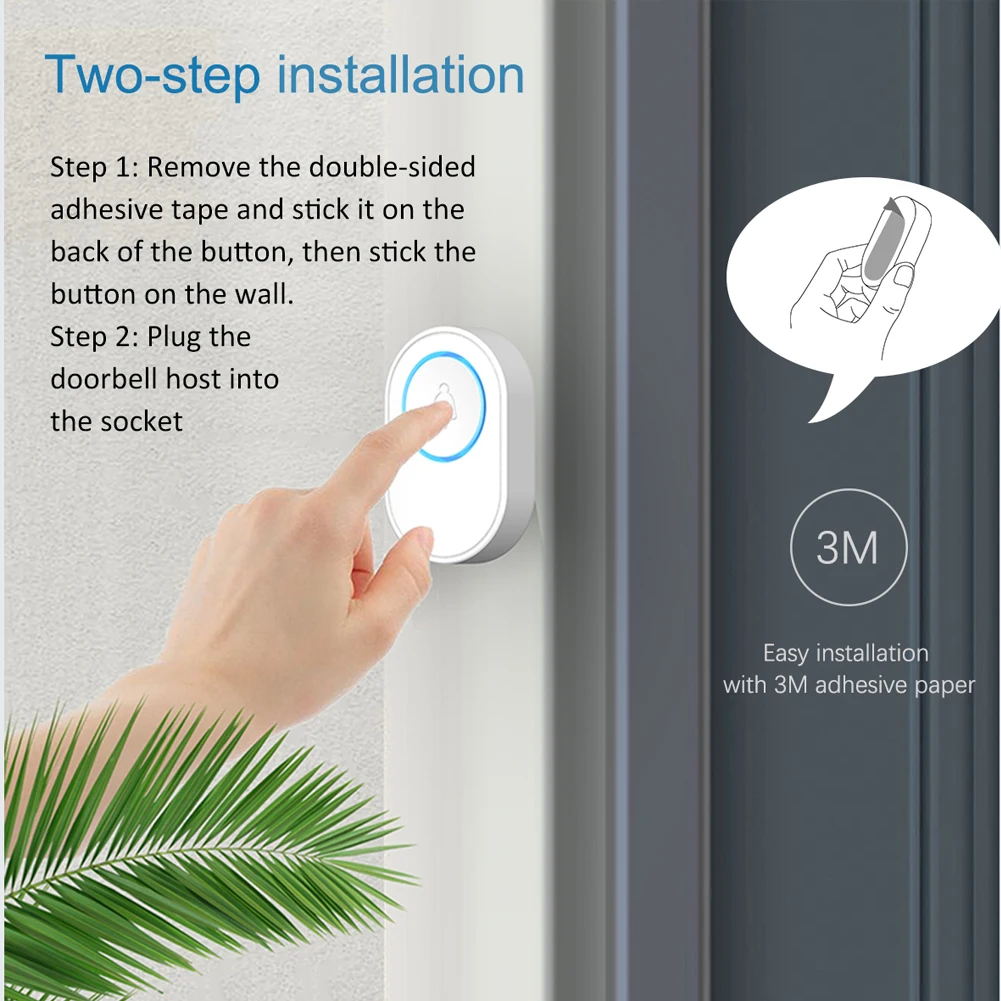 wifi tuya intelligent doorbell welcome home 433mhz door bell chime security alarm app remote control wireless smart house free global shipping