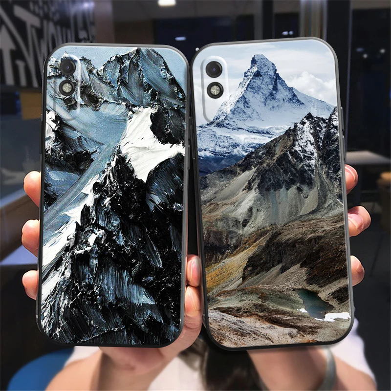 

3D Emboss Mountain Phone Case For Xiaomi Redmi 7 7A 8 8A 8T 9 9T 9A 9C Note 7 8 9 9S Back Carcasa Silicone Cover Funda