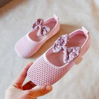 children casual single shoes for toddler baby girls hollow wave knitted mesh breathable all match princess dress shoes new 2022
