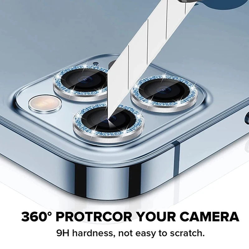 2-3Pcs Lens 11 12 13 Pro Max Metal Ring Protector Glass For Iphone 15 14 Plus 13Mini Camera Film