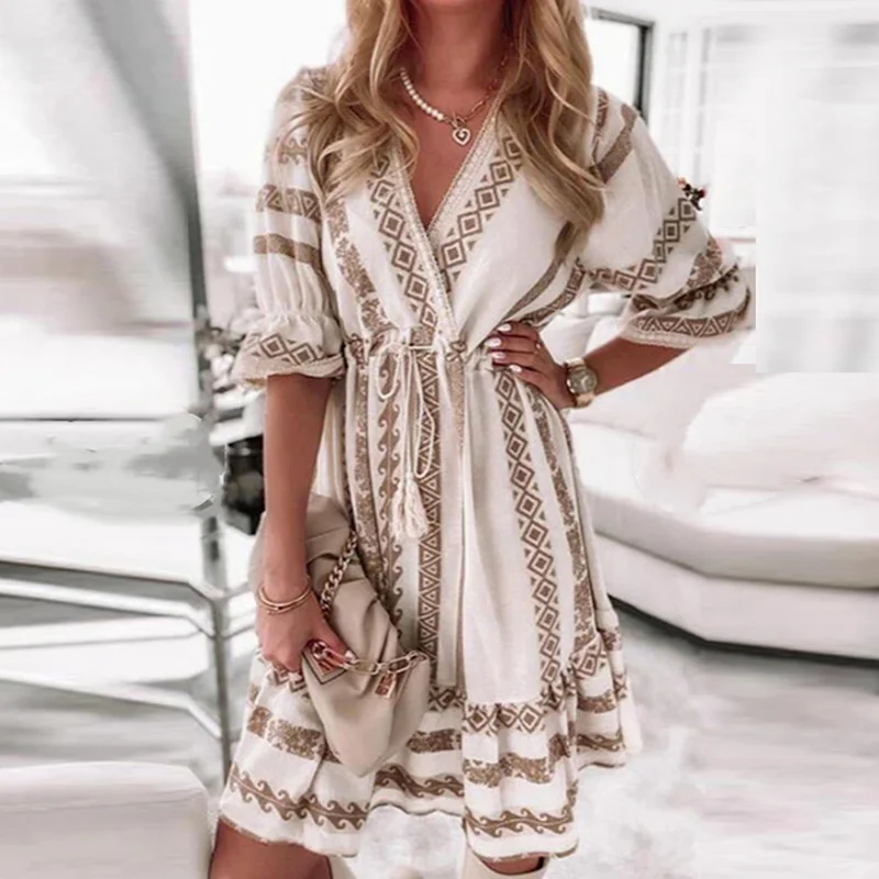 

летние платья женское вечернее Элегантное вечернее платье, женское вечернее плиссированное платье на шнуровке с v-образным вырезом, винтаж...