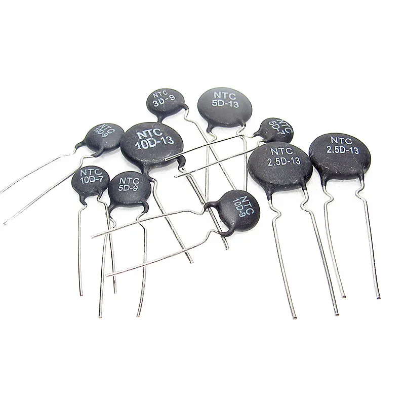 

10pcs Thermal Resistor NTC 3D-9 5D-9 5D-11 5D-15 8D-11 8D-20 10D-7 10D-9 10D-11 10D-13 10D-15 10D-20 20D-20 33D-7 47D-15 50D-9