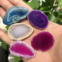 natural agate slice geode insulated healing crystal board jade agate coasters trim minera crystals slice gifts home decor diy