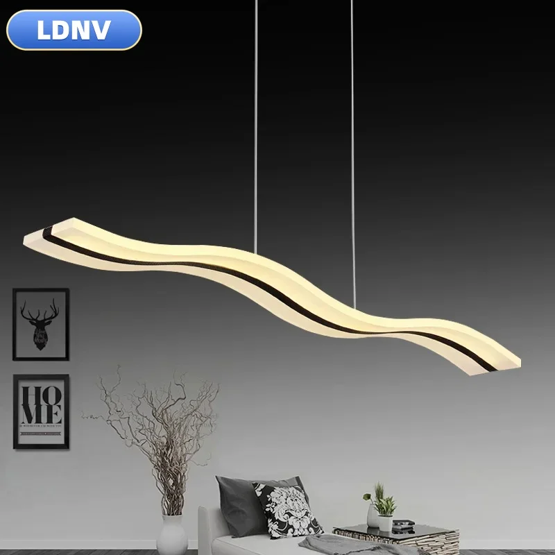 Италия Современная светодиодная люстра Простая длинная Гостиная Столовая Кухня