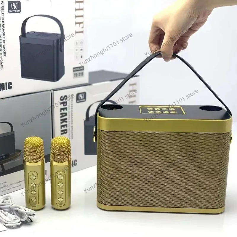 Беспроводная Bluetooth-колонка YS219K с двумя микрофонами, портативная, для дома и улицы, мобильная, стереосистема KTV (art.: 3920d95f4db66) - 3920d95f4db66