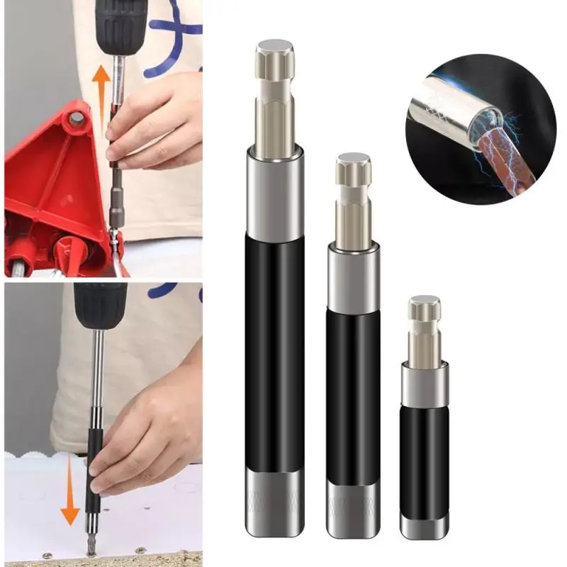 

80-120-140mm Magnetic Telescopic Connecting Adapter Hexagonal Screw Handle Joint Sleeve Extension Connected Shank Rod Drill Bit