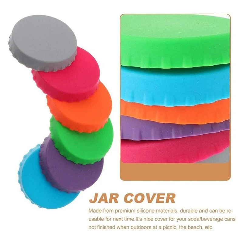6 шт./набор силиконовые крышки для банок
