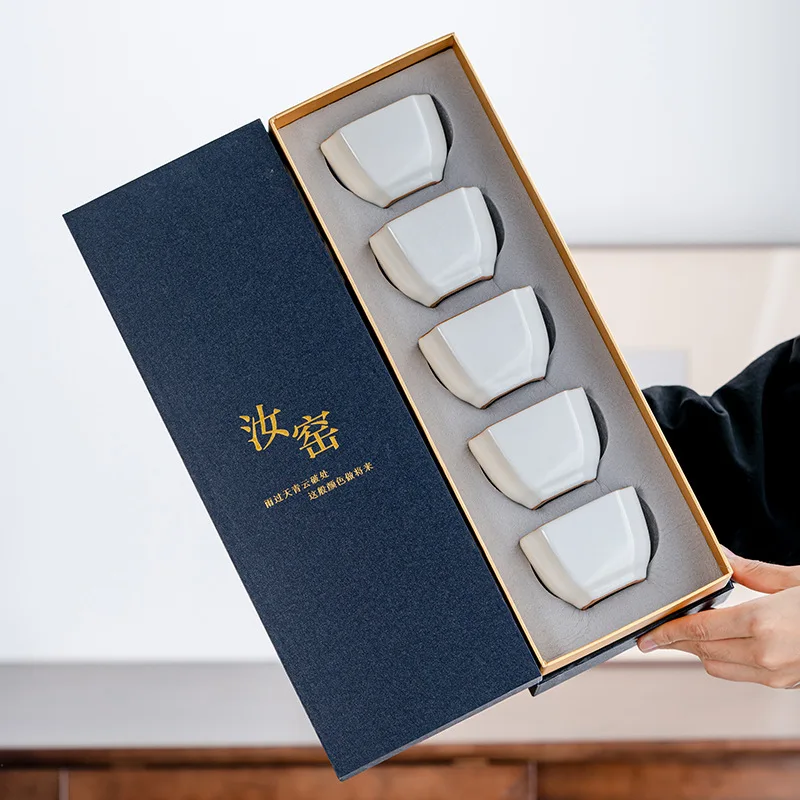 

5 шт./набор, керамическая фарфоровая чайная чашка в стиле ретро