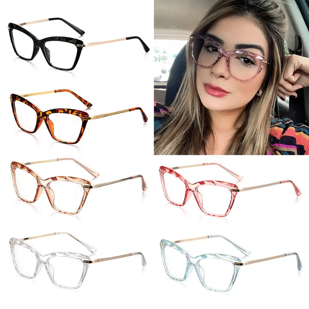 

Computer Eyeglasses Women's Eyeglass Frame Square Glasses Frame Faceted Crystal Eyeglasses Cat Eye Glasses Frame