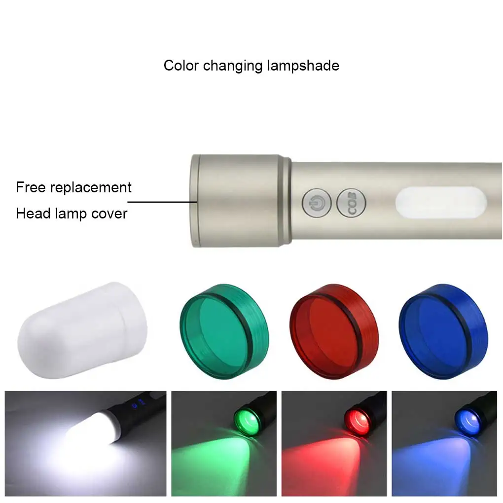 

Outdoor Flashlight Adjustable Torch Lantern Aluminum Alloy Light Hiking Lamp