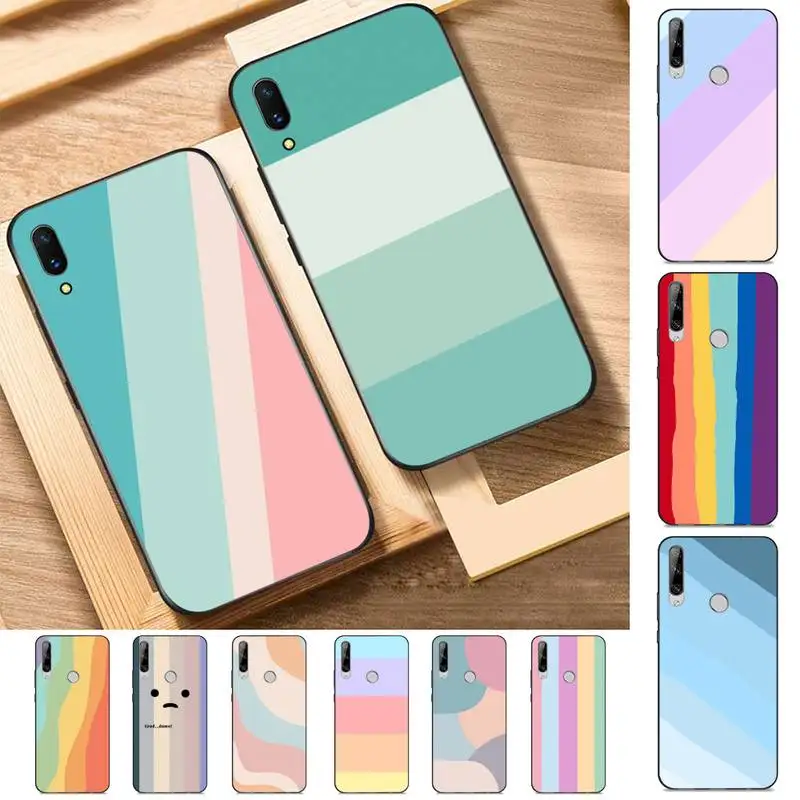 

Colorful Rainbow Phone Case for Huawei Y 6 9 7 5 8s prime 2019 2018 enjoy 7 plus