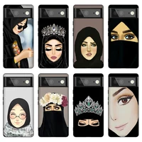 hijab face muslim islamic girl case for google pixel 6 5 5a 4 4a 3 3a xl 5g soft tpu silicone for pixel 6pro 4xl 3xl cover funda