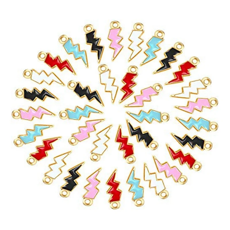 

Эмалевые подвески в форме вспышки, разноцветные эмалевые подвески для браслета е, кольги, серьги, кулон, DIY ювелирные изделия