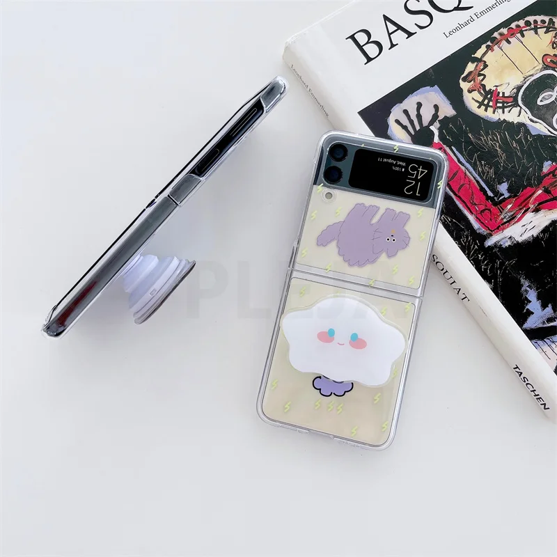 Чехол-подставка для телефона с милым мультяшным котом Samsung Galaxy Z флип-чехол 3 дюйма