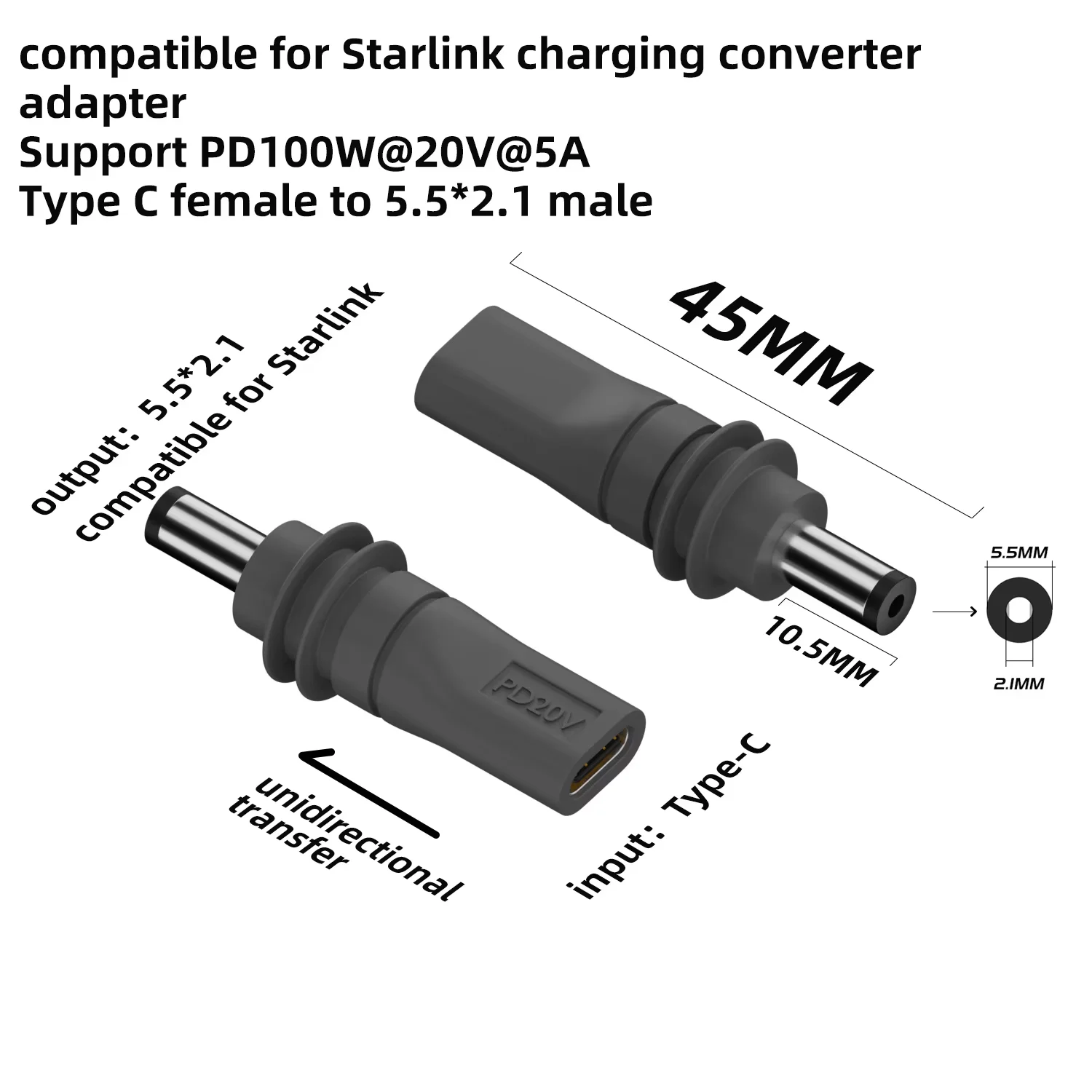 

Адаптер питания SZKOSTON для Starlink Mini USB C - DC5521