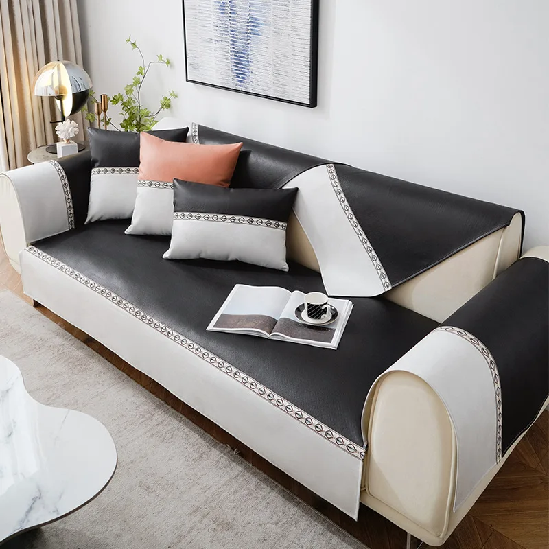Водонепроницаемые чехлы для дивана Нескользящие кожаные на сиденье однотонные