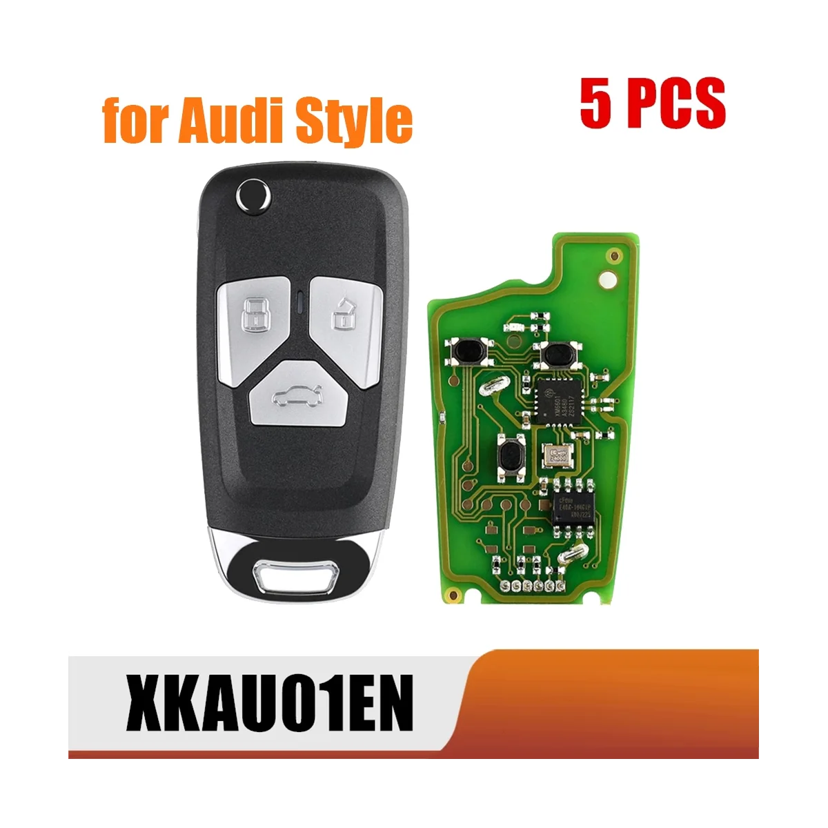 

Xhorse XKAU01EN Universal Wire Remote Key Fob Flip 3 Button for Audi Style for VVDI Key Tool 5Pcs/Lot