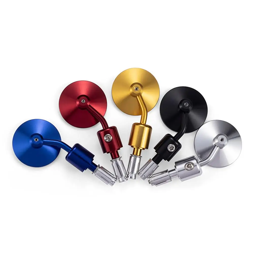 

1 Pair Motorcycle Rearview Mirror Handle Bar End Mount Rider Plug Round Retro Reflective Mirror Modified Parts