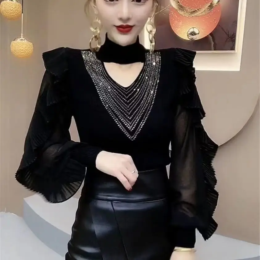 

Women 2022 Spring Autumn Fashion Slim Bottoming Shirts Female Solid Color Blouses Tops Ladies Long Sleeve Casual Shirts B54