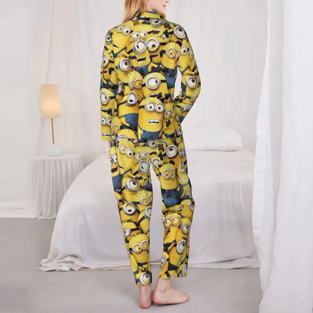 Minions Women Pajamas 2 Pieces Set Loungewear pyjama pour femme