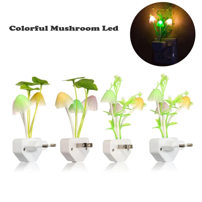 

Цветной СВЕТОДИОДНЫЙ ночник в виде грибов, дизайн в виде листьев лотоса, милый гибкий ABS-материал, домашний декоративный светильник