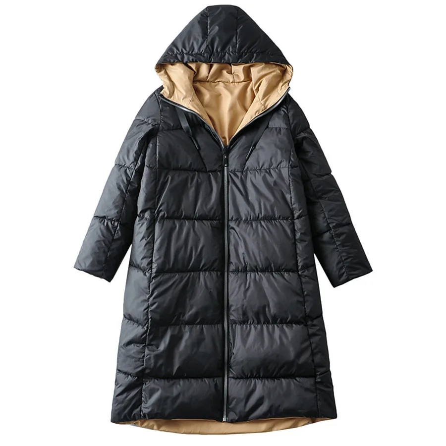 

Elmsk 2022 England Style Fashion Solid Both Sides Oversize Trench Coat Womne Winter Parka Coat Women Loose Long Coat Women