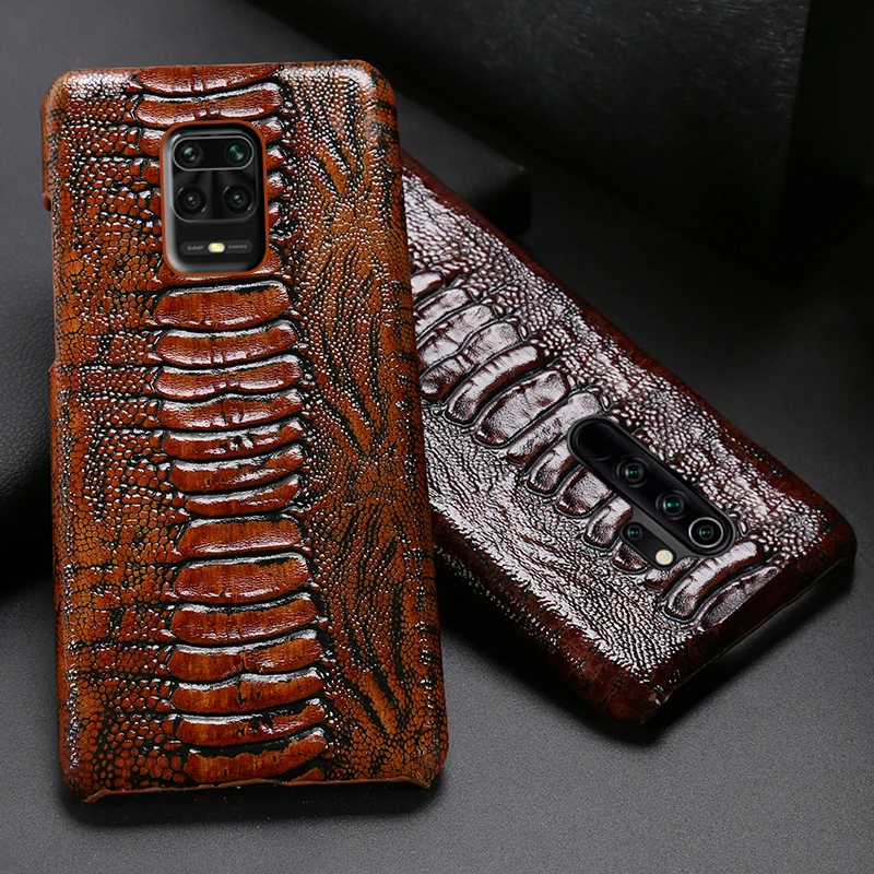 

Leather Phone Case For Xiaomi Redmi Note 11 10 pro Poco M4 K50 Mi 12 11ultra 10s 9 8 lite Mix2S Ostrich Foot Back Cover
