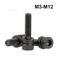 grade 12 9 black cup enchants hexagon socket head screws with m3 m12 washer screw combination thread diameter length 6 40mm