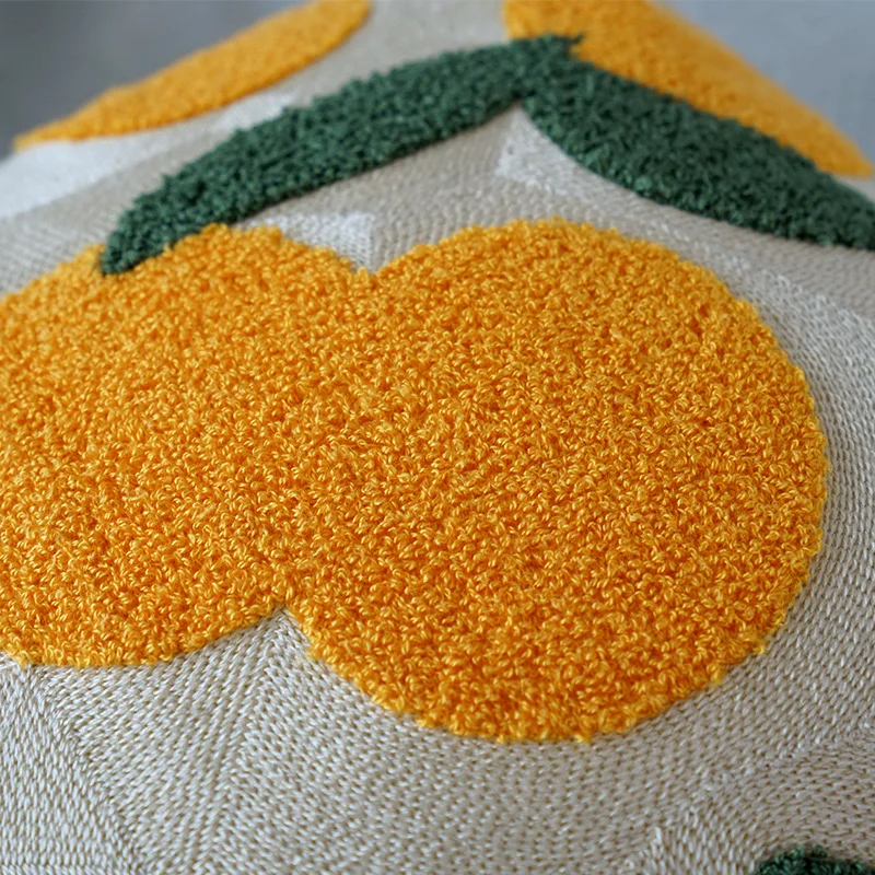 Декоративный чехол для дивана с оранжевыми цветами жаккардовая наволочка одной