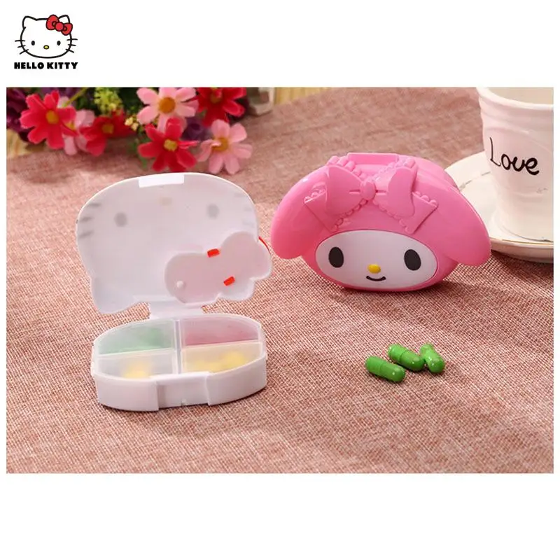 

Original Sanrio Hello Kitty Pill Medicine Box Kawaii Mymelody Cartoon Pill Box Portable Pill Box Travel Medicine Storage Box