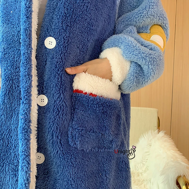 Женская Длинная зимняя Пижама-кимоно с капюшоном и карманами | одежда