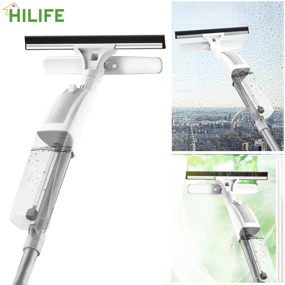 

High Quality with Water Spray Aluminum Long Handle Wiper Window Cleaner Glass Cleaning Brush Glass Scurb