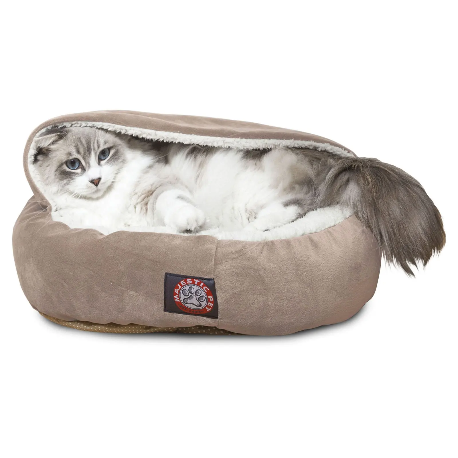 

Suede 18 in. Canopy Cat Bed