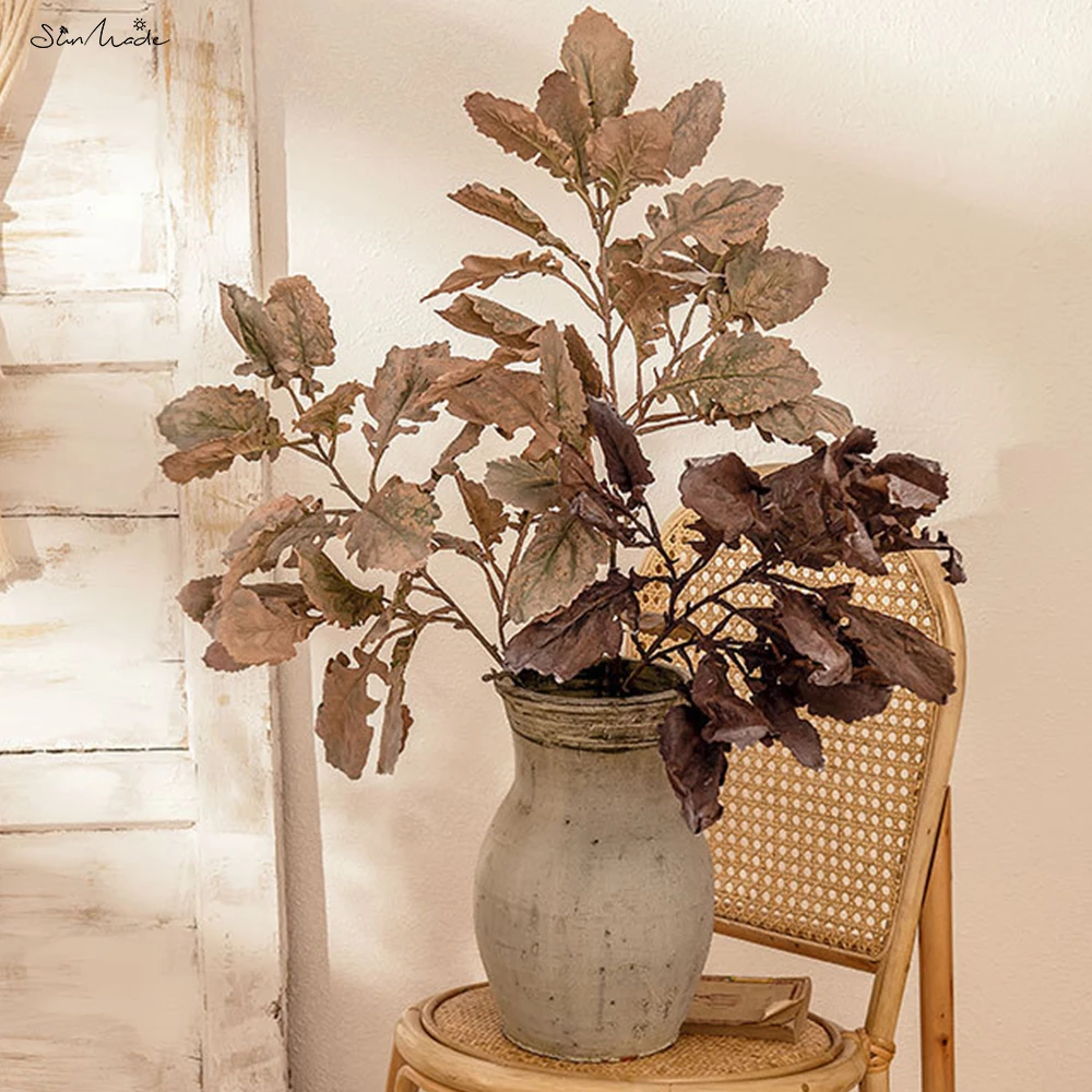 

SunMade, сушеные серебряные хризантемы, искуственные листья, винтажные искусственные цветы, декор дома, украшения для гостиной, искусственные ...